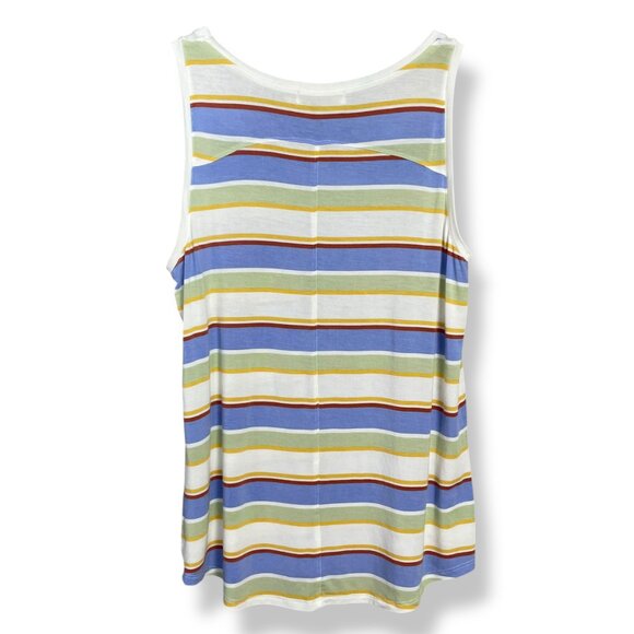 Prana Tank Top Foundation Scoop Neck Women Morning Glory Stripe Shirt Small - Picture 4 of 15